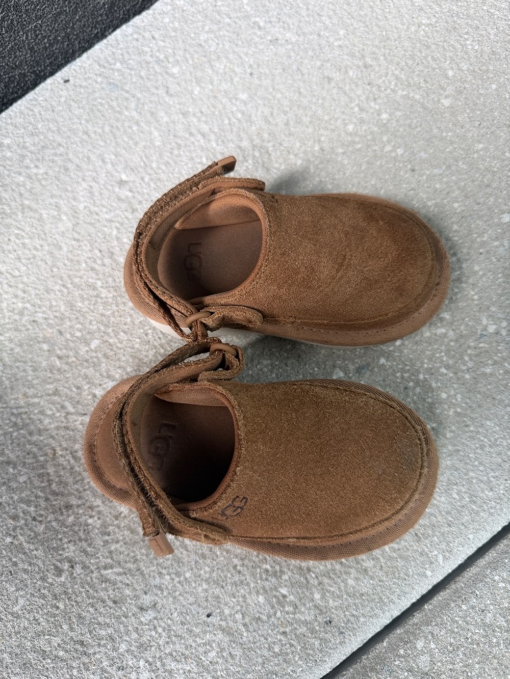 UGG Toddler Chestnut Brown Suede Slide Sandals with Adjustable Strap - Picture 4 of 7